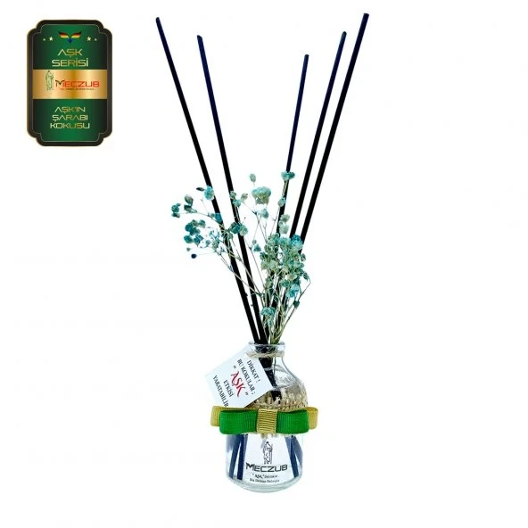 Aşk-ı Sermest Toptan Meczub Aşk Serisi Aşkın Şarabı Kokulu 10 x 50 ml Oval Şişe Bambu Çubuklu Ortam Kokusu Reed Diffuser Oda Kokusu ürün görseli 1