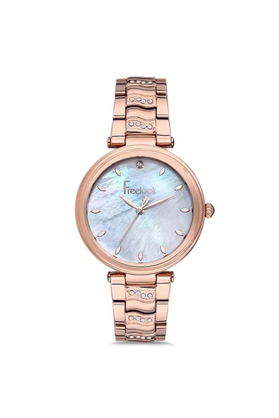 Freelook Kadın Rose Gold- Çelik Kasa Yuvarlak Kadran Metal Kordonlu Kol Saati Quartz Mekanizma Analog Ek ürün görseli 1