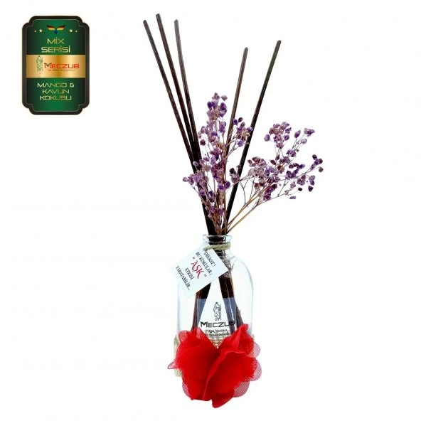Aşk-ı Sermest Toptan Meczub Mix Serisi Mango & Kavun Kokulu 10 x 100 ml Oval Şişe Bambu Çubuklu Ortam Kokusu Reed Diffuser Oda Kokusu ürün görseli 1