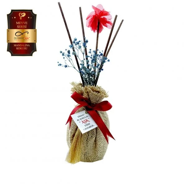 Aşk-ı Sermest Toptan Ölümsüz "Aşk" Hasır Serisi Mandalina Kokulu 100 ml Oval Şişe Bambu Çubuklu Ortam Kokusu Reed Diffuser Oda Kokusu 10 Adet ürün görseli 1