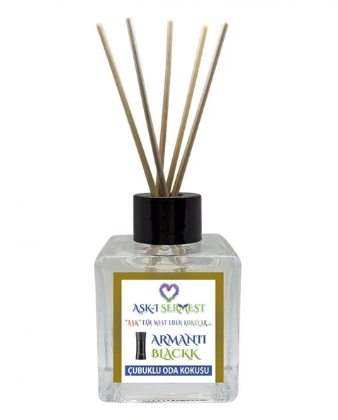 Aşk-ı Sermest Toptan Amber Aromalı Bambu Çubuklu Oda Kokusu Reed Diffuser Ortam Kokusu Parfüm,  Küp Şişe,  120 mL, 5 Adet ürün görseli 1