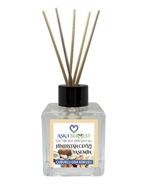 Aşk-ı Sermest Toptan Çikolata&Sakız Aromalı Bambu Çubuklu Oda Kokusu Reed Diffuser Ortam Kokusu Parfüm,  Küp Şişe,  120 mL, 3 Adet ürün görseli 1
