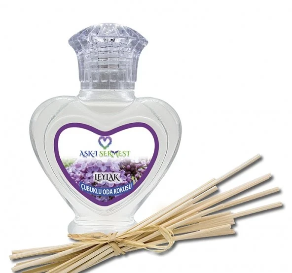 Aşk-ı Sermest Toptan Limon Aromalı Bambu Çubuklu Oda Kokusu Reed Diffuser Ortam Kokusu Parfüm, Kalp Şişe, 60 mL, 10 Adet ürün görseli 1