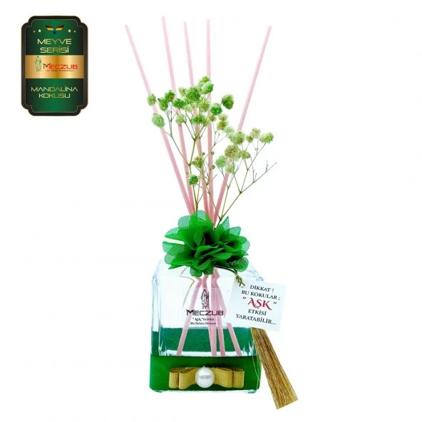 Aşk-ı Sermest Toptan Meczub Meyve Serisi Mandalina Kokulu 5 x 200 ml küp Şişe Bambu Çubuklu Ortam Kokusu Reed Diffuser Oda Kokusu ürün görseli 1