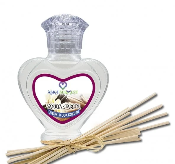 Aşk-ı Sermest Toptan Çikolata&Coconut Aromalı Bambu Çubuklu Oda Kokusu Reed Diffuser Ortam Kokusu Parfüm, Kalp Şişe, 60 mL, 3 Adet ürün görseli 1