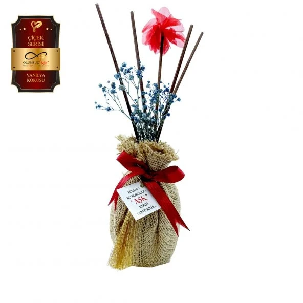 Aşk-ı Sermest Toptan Ölümsüz "Aşk" Hasır Serisi Vanilya Kokulu 100 ml Oval Şişe Bambu Çubuklu Ortam Kokusu Reed Diffuser Oda Kokusu 10 Adet ürün görseli 1