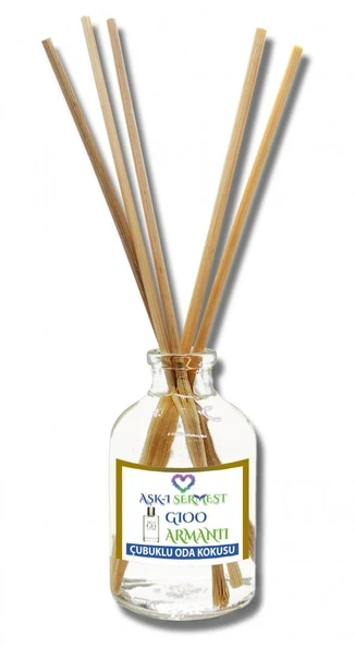Aşk-ı Sermest Toptan Gioo Armantii Çiçek Aromalı Bambu Çubuklu Oda Kokusu Reed Diffuser Ortam Kokusu Parfüm, Oval Şişe, 100 mL, 10 Ad ürün görseli 1