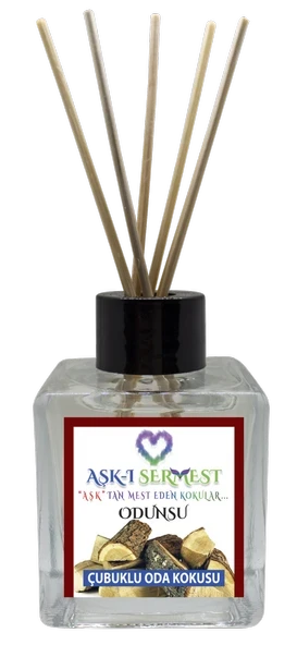 Aşk-ı Sermest Toptan Odunsu Aromalı Bambu Çubuklu Oda Kokusu Reed Diffuser Ortam Kokusu Parfüm, Küp Şişe, 120 mL, 3 Adet ürün görseli 1