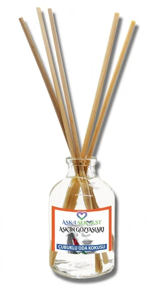 Aşk-ı Sermest Toptan Aşkın Gözyaşları Çiçek Aromalı Bambu Çubuk Oda Kokusu Parfüm, Oval Şişe, 50 mL , 5 Ad ürün görseli 1