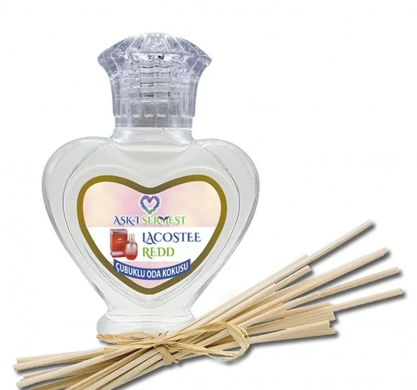Aşk-ı Sermest Toptan Lacosstee Redd Çiçek Aromalı Bambu Çubuklu Oda Kokusu Reed Diffuser Ortam Kokusu Parfüm, Kalp Şişe, 60 mL, 10 Ad ürün görseli 1