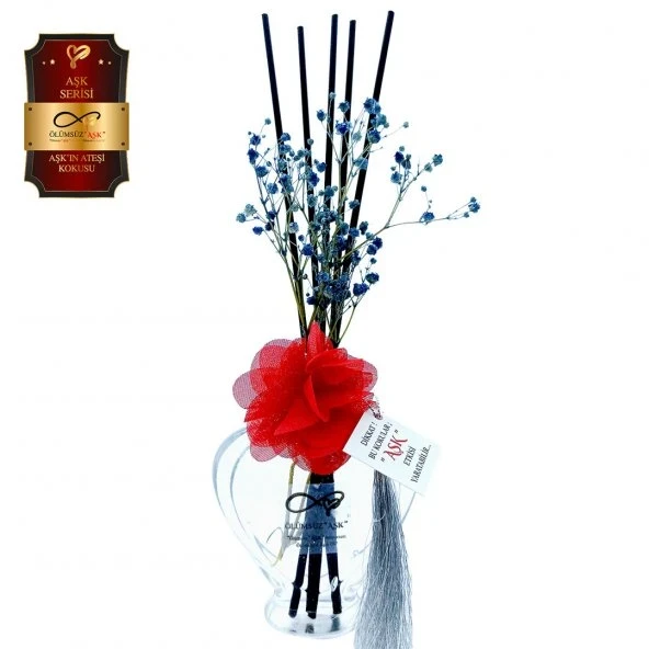 Aşk-ı Sermest Toptan Ölümsüz Aşk Aşk Serisi Aşk'ın Ateşi Kokulu 5 x 60 ml Kalp Şişe Bambu Çubuklu Ortam Kokusu Reed Diffuser Oda Kokusu ürün görseli 1