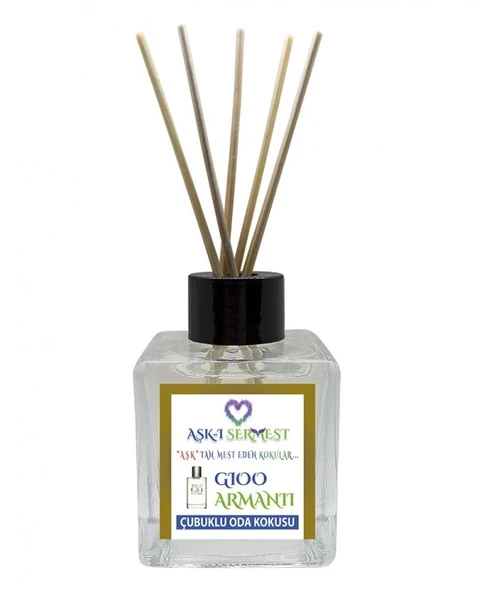 Aşk-ı Sermest Toptan Hindistan Cevizi Aromalı Bambu Çubuklu Oda Kokusu Reed Diffuser Ortam Kokusu Parfüm,  Küp Şişe,  200 mL, 5 Adet ürün görseli 1