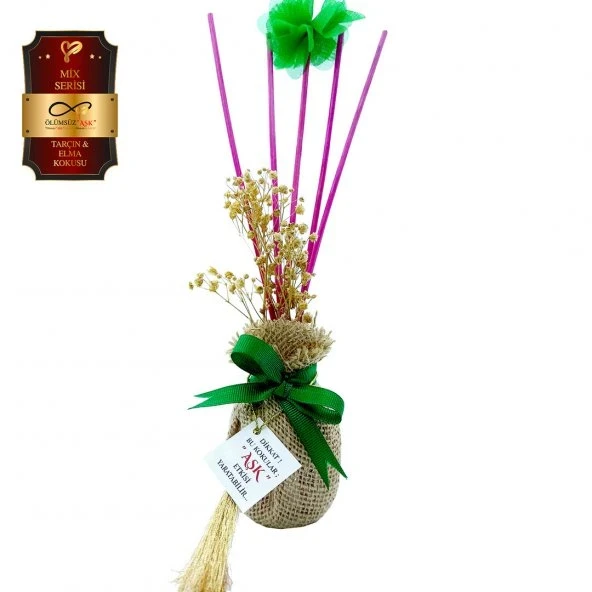 Aşk-ı Sermest Toptan Ölümsüz "Aşk" Hasır Serisi Tarçın & Elma Kokulu 50 ml Oval Şişe Bambu Çubuklu Ortam Kokusu Reed Diffuser Oda Kokusu 3 Adet ürün görseli 1