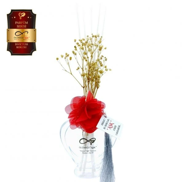Aşk-ı Sermest Toptan Ölümsüz Aşk Parfüm Serisi İnvictuss Kokulu 5 x 60 ml Kalp Şişe Bambu Çubuklu Ortam Kokusu Reed Diffuser Oda Kokusu ürün görseli 1