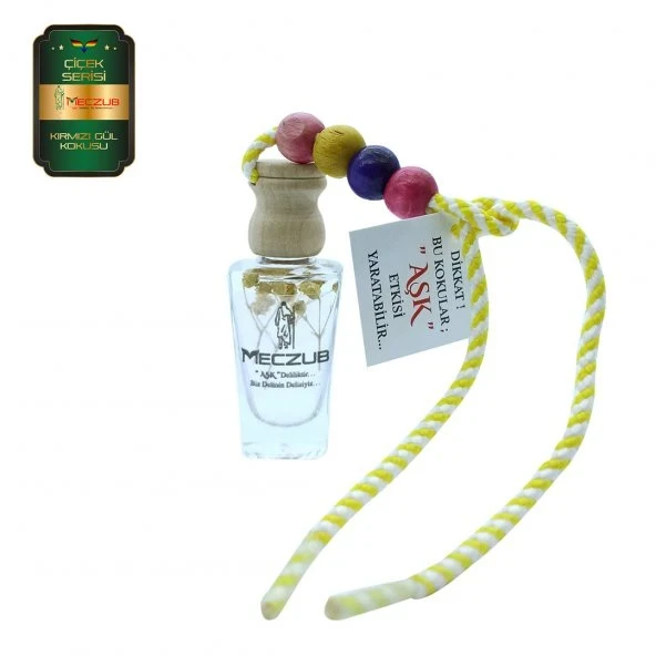 Aşk-ı Sermest Toptan Meczub Çiçek Serisi Kırmızı Gül Kokulu 10 x 12 ml Heybet Şişe Oto Kokusu ürün görseli 1