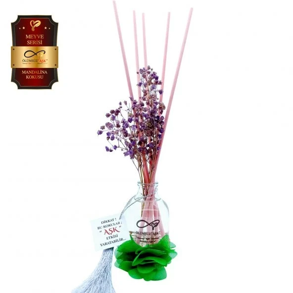 Aşk-ı Sermest Toptan Ölümsüz Aşk Meyve Serisi Mandalina Kokulu 10 x 50 ml Oval Şişe Bambu Çubuklu Ortam Kokusu Reed Diffuser Oda Kokusu ürün görseli 1