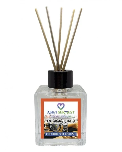 Aşk-ı Sermest Toptan Yeni Araba Kokusu Çiçek Aromalı Bambu Çubuk Oda Kokusu Parfüm,  Küp Şişe,  120ml, 3 Ad ürün görseli 1