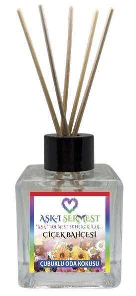 Aşk-ı Sermest Toptan Çiçek Bahçesi Çiçek Aromalı Bambu Çubuklu Oda Kokusu Reed Diffuser Ortam Kokusu Parfüm, Küp Şişe, 120 mL, 10 Adet ürün görseli 1
