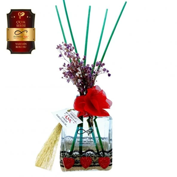 Aşk-ı Sermest Toptan Ölümsüz Aşk Çiçek Serisi Yasemin Kokulu 5 x 200 ml küp Şişe Bambu Çubuklu Ortam Kokusu Reed Diffuser Oda Kokusu ürün görseli 1