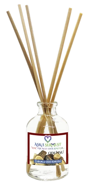 Aşk-ı Sermest Toptan Odunsu Aromalı Bambu Çubuklu Oda Kokusu Reed Diffuser Ortam Kokusu Parfüm, Oval Şişe, 50 mL, 10 Adet ürün görseli 1