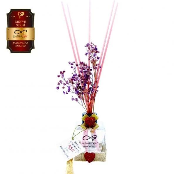 Aşk-ı Sermest Toptan Ölümsüz Aşk Meyve Serisi Mandalina Kokulu 5 x 60 ml küp Şişe Bambu Çubuklu Ortam Kokusu Reed Diffuser Oda Kokusu ürün görseli 1