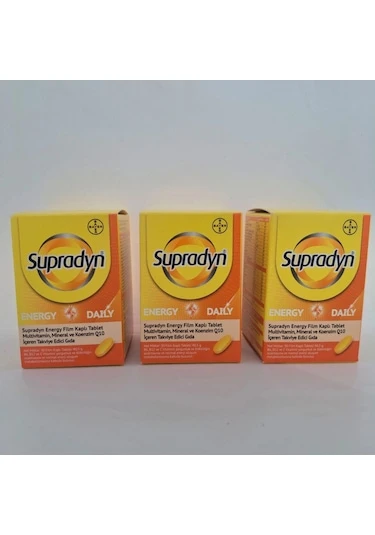Supradyn Daily Koenzim Q10 30 Film Kaplı Tablet Yeni Ambalaj 3 Aylık Zindelik Paketi 90 Tablet - K ürün görseli 1