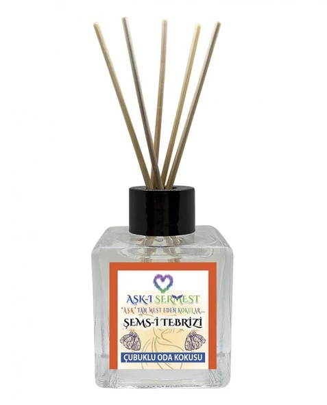 Aşk-ı Sermest Toptan Şems-i Tebrizi Çiçek Aromalı Bambu Çubuklu Oda Kokusu Reed Diffuser Ortam Kokusu Parfüm,  Küp Şişe,  200 mL, 5 Ad ürün görseli 1