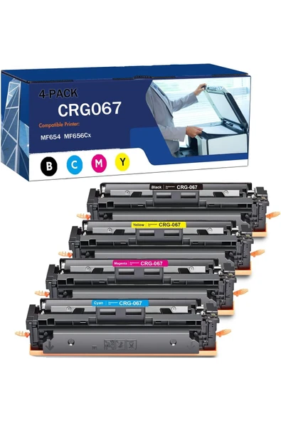 Canon CRG067 YA-DE TONER LBP632Cdw LBP633Cdw MF653Cdw MF654Cdw MF652 MF652Cdw MF652Cw Printers 4 pcs ürün görseli 1
