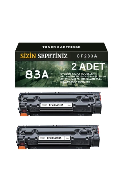 HP CF283A TONER M125a M127fw M201n İçin CF283A 83A Muadil Toner 2 ADET ürün görseli 1