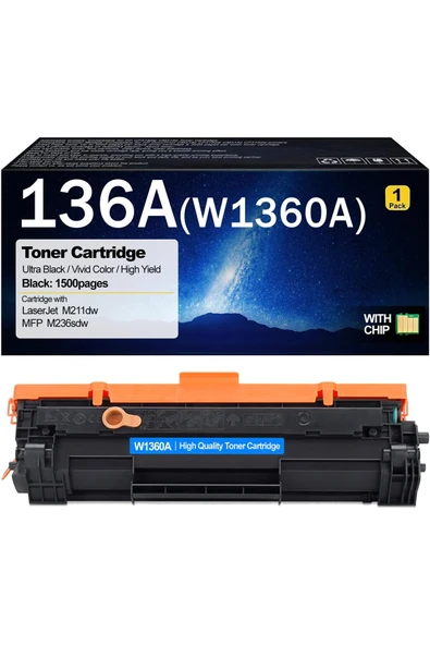 HP 136A W1360A Toner Laserjet M211d M211dw MFP M236d M236sdn M236dw M236sdw ürün görseli 1
