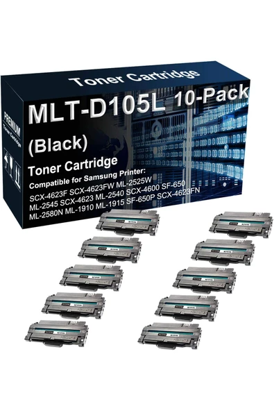 Samsung D105L SCX-4623F SCX-4623FW ML-2525 ML-2525W Printer (Black) 10 ADET AVANTAJ PAKET*YADE TONER* ürün görseli 1