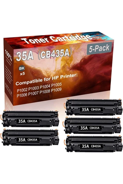 HP 435A 5ADET 435A/285A (Black) Compatible 35A (CB435A) Printer Toner P1002 P1003 P1004 1005 Printer ürün görseli 1