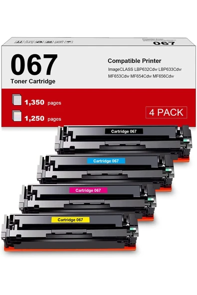 Canon 067 MUADİL Toner Compatible MF656Cdw MF654Cdw MF653Cdw LBP633Cdw LBP632Cdw Printer (4 Pack) ürün görseli 1