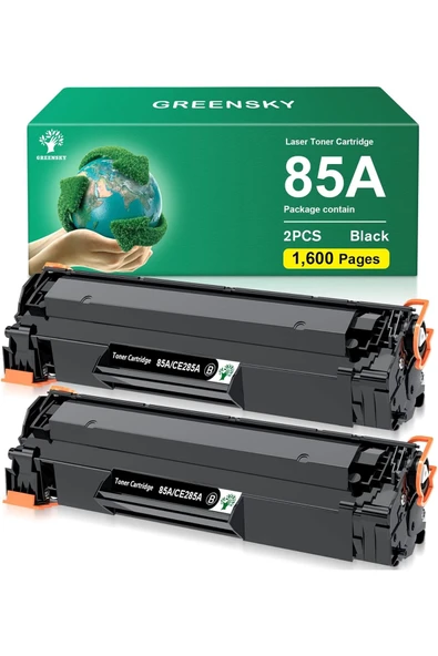 HP CE285A TONER 2000 SAYFA 85A P1102W 1102W P1109W M1212NF MFP P1005 P1006 M1217NFW Printers (Black, 2-Packs) ürün görseli 1