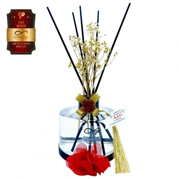 Aşk-ı Sermest Toptan Ölümsüz Aşk Aşk Serisi Aşk'ın Dumanı Kokulu 200 ml Silindir Şişe Bambu Çubuklu Ortam Kokusu Reed Diffuser Oda Kokusu ürün görseli 1