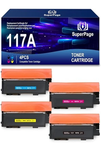 HP 117A W2070A W2071A W2072A W2073A 150a 150nw 178nw 179 (1Siyah/1Cyan/1Magenta/1Sarı) ürün görseli 1