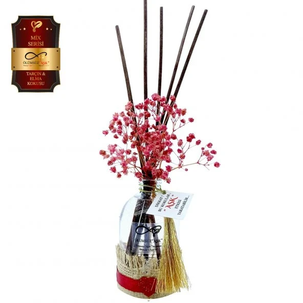 Aşk-ı Sermest Toptan Ölümsüz Aşk Mix Serisi Tarçın & Elma Kokulu 10 x 100 ml Oval Şişe Bambu Çubuklu Ortam Kokusu Reed Diffuser Oda Kokusu ürün görseli 1