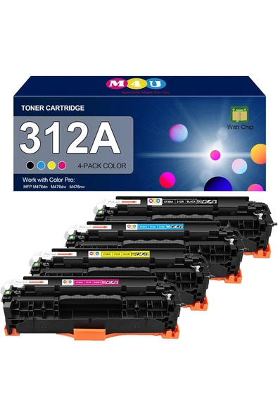 HP 312A TONER YA-DE TONER 312A Toner Color MFP M476 Series M476dn M476dw M476nw (Black, Cyan, Magenta, Yellow) ürün görseli 1