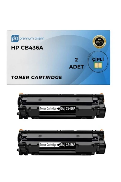 HP Laserjet M1522n MFP M1523nf MFP M1120 MFP P1505 P150n Muadil Toner 2 Adet - CB436A ürün görseli 1