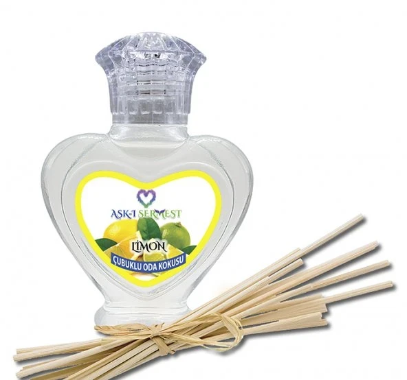 Aşk-ı Sermest Toptan Yeşil Elma&Tarçın Aromalı Bambu Çubuklu Oda Kokusu Reed Diffuser Ortam Kokusu Parfüm, Kalp Şişe, 60 mL, 10 Adet ürün görseli 1