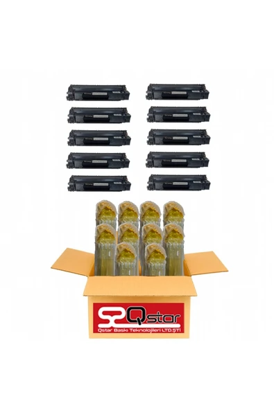 Qstar HP 285A MUADİL TONER 10'LU PAKET CE285A CRG725 CB436A CB435A 10 ADET ŞİŞME POŞETLİ ürün görseli 1