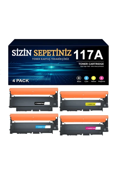 HP (117A) W2070A / W2071A / W2072A / W2073A MUADİL Toner SET ÇİPLİ ürün görseli 1