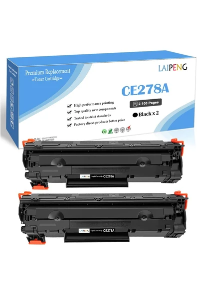 HP 278A LaserJet M1536DNF M1536 MFP P1560 P1566 P1600 P1606 P1606DN Printers 278A( Black x 2 ) ürün görseli 1