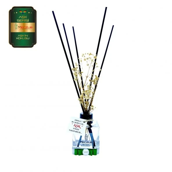 Aşk-ı Sermest Toptan Meczub Aşk Serisi Aşkın Kokusu Kokulu 5 x 60 ml küp Şişe Bambu Çubuklu Ortam Kokusu Reed Diffuser Oda Kokusu ürün görseli 1