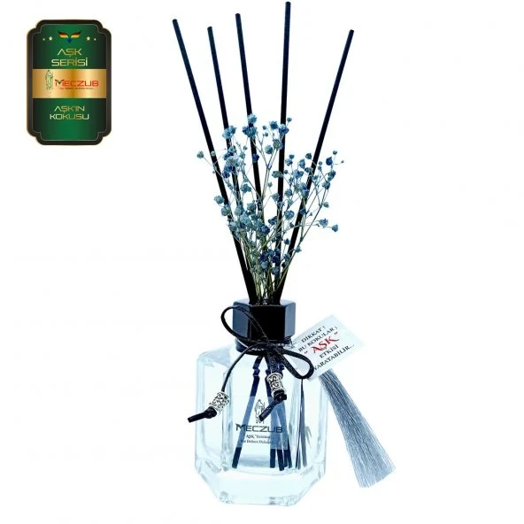 Aşk-ı Sermest Toptan Meczub Aşk Serisi Aşkın Kokusu Kokulu 10 x 120 ml Köşeli Şişe Bambu Çubuklu Ortam Kokusu Reed Diffuser Oda Kokusu ürün görseli 1