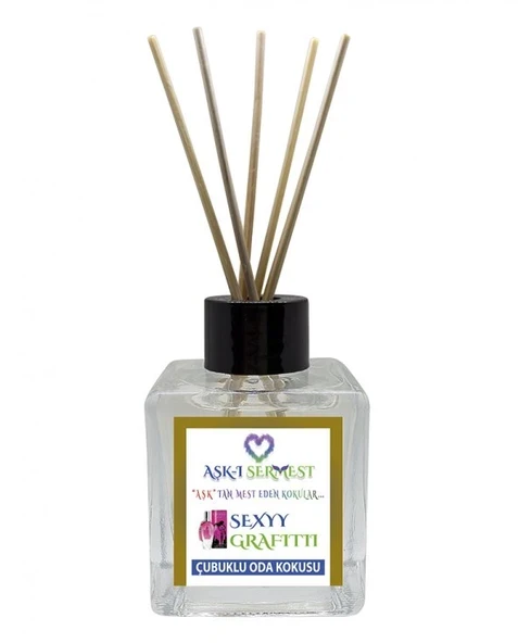 Aşk-ı Sermest Toptan Yeşil Elma&Tarçın Aromalı Bambu Çubuklu Oda Kokusu Reed Diffuser Ortam Kokusu Parfüm,  Küp Şişe,  200 mL, 10 Adet ürün görseli 1