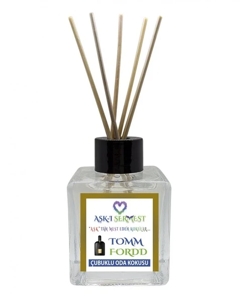 Aşk-ı Sermest Toptan Yasemin Aromalı Bambu Çubuklu Oda Kokusu Reed Diffuser Ortam Kokusu Parfüm,  Küp Şişe, 60 mL, 10 Adet ürün görseli 1