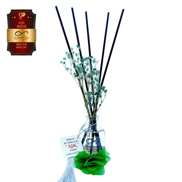 Aşk-ı Sermest Toptan Ölümsüz Aşk Aşk Serisi Meczup Kokulu 10 x 50 ml Oval Şişe Bambu Çubuklu Ortam Kokusu Reed Diffuser Oda Kokusu ürün görseli 1