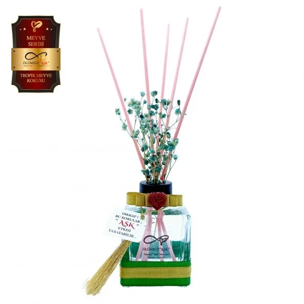 Aşk-ı Sermest Toptan Ölümsüz Aşk Meyve Serisi Tropik Meyve Kokulu 3 x 120 ml küp Şişe Bambu Çubuklu Ortam Kokusu Reed Diffuser Oda Kokusu ürün görseli 1