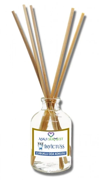 Aşk-ı Sermest Toptan Invicctuss Çiçek Aromalı Bambu Çubuklu Oda Kokusu Reed Diffuser Ortam Kokusu Parfüm, Oval Şişe, 50 mL , 10 Adet ürün görseli 1